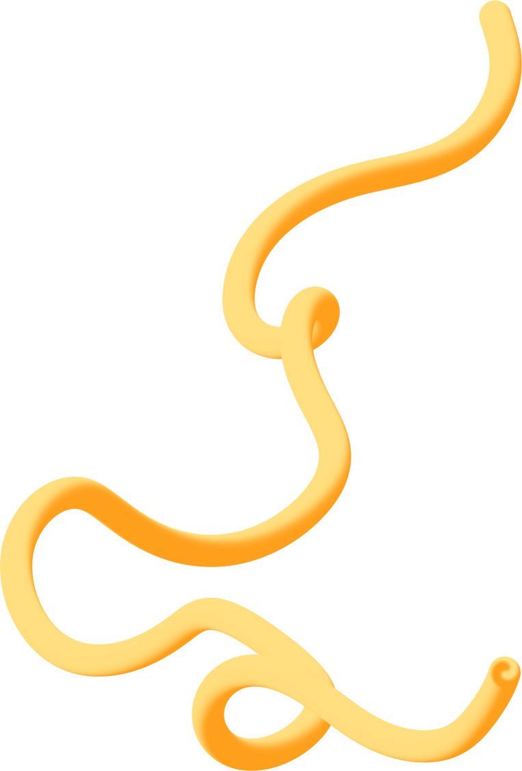 Abstract Line Curvy 3D Yellow Gradient Element