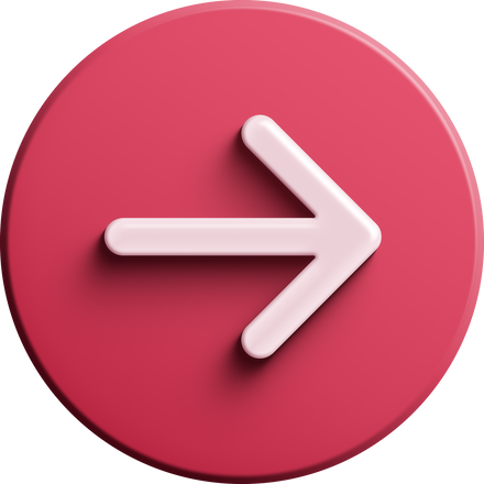 Red round 3D arrow right icon